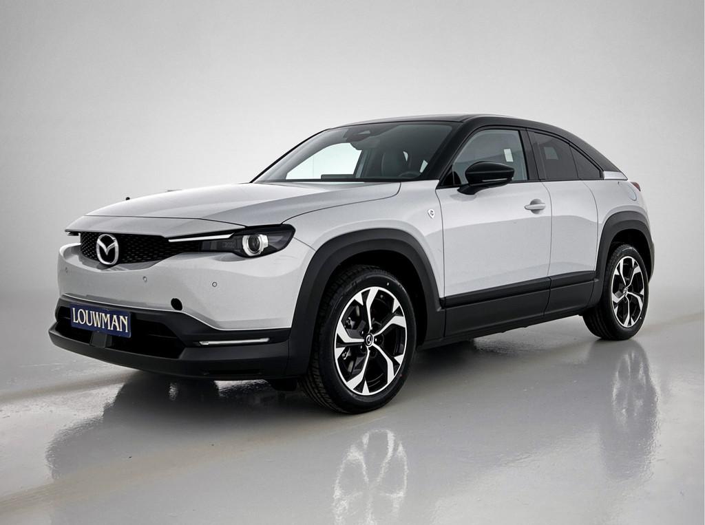 Mazda MX-30 e-SkyActiv R-EV 170 Exclusive-line Getoonde prij, 12 maanden, Zwart, Leder en Stof, Wit