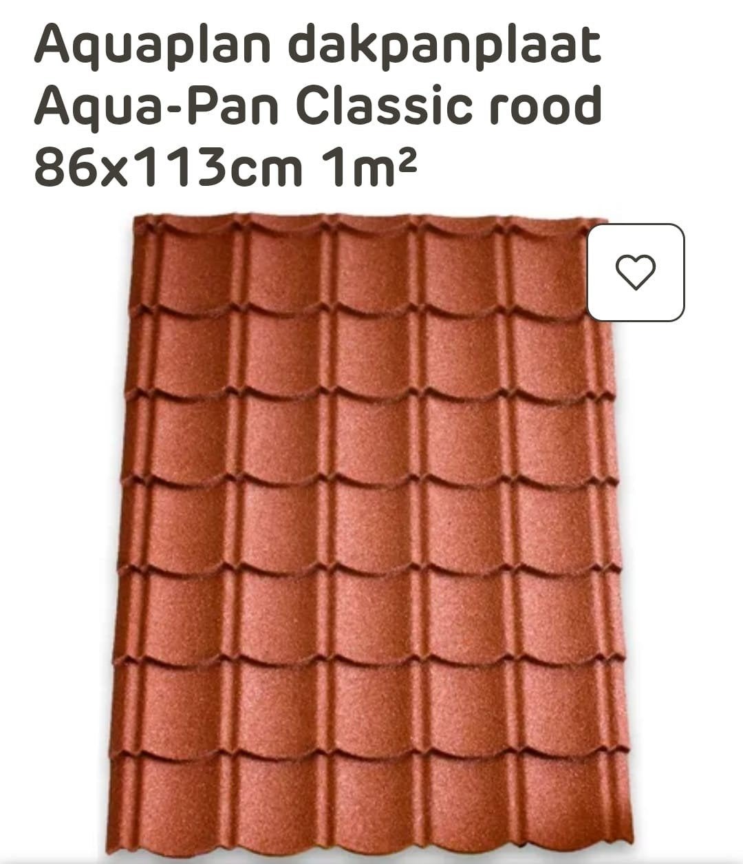 Aquaplan dakplaten, Kunststof, Nieuw, 15 m² of meer, Rood