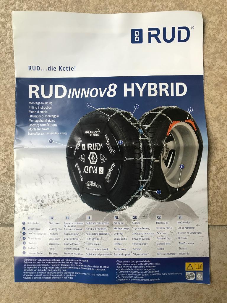 prachtige RUD innov8 hybrid H111 sneeuwkettingen, Ophalen, Zo goed als nieuw