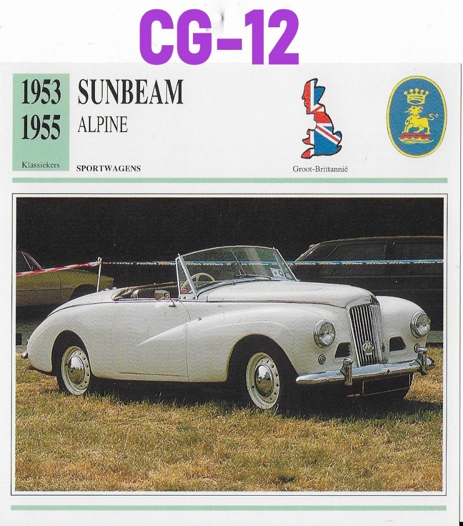 Cg12 autokaart sunbeam alpine ( 1953 - 1955 ), Ophalen of Verzenden, Zo goed als nieuw, Auto's