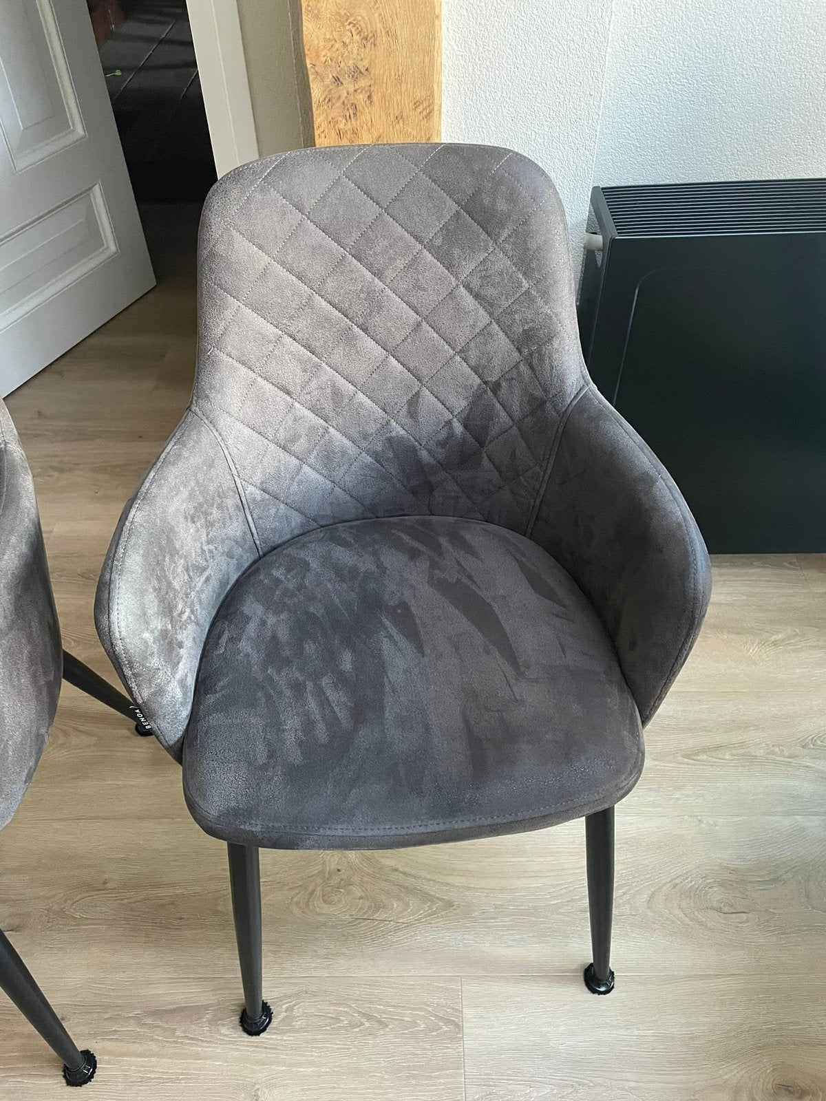 6 eetkamerstoelen, Ophalen, Bruin, Zo goed als nieuw, Stof