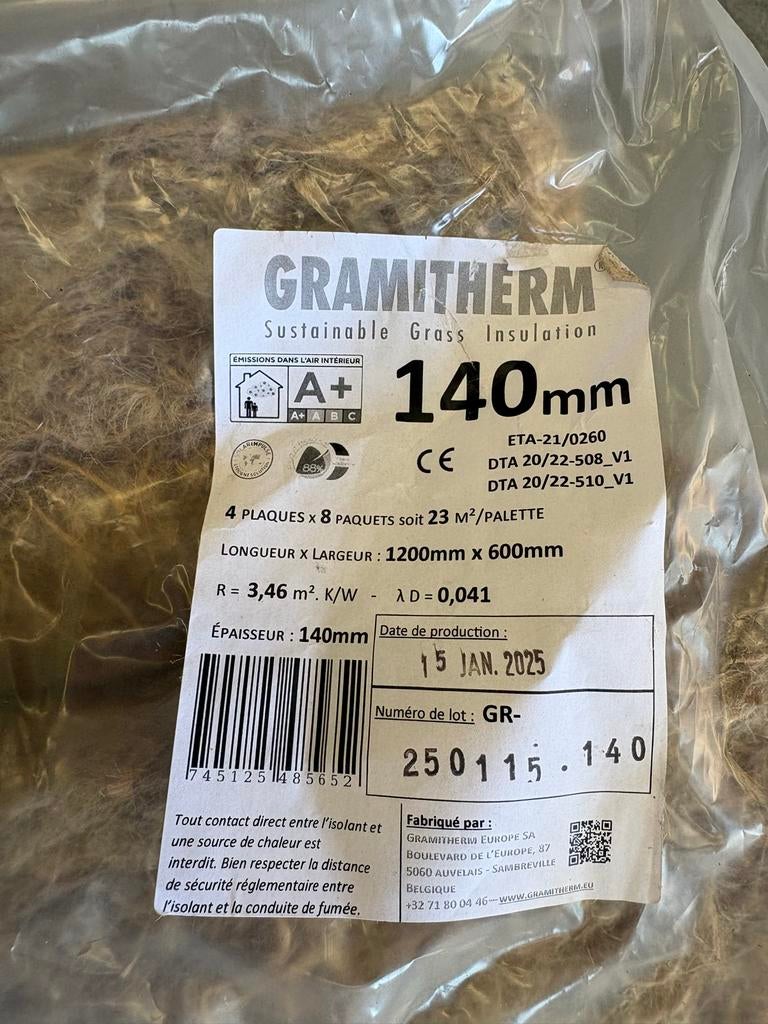 GRAMITHERM Gras Isolatieplaten 140mm, Doe-het-zelf en Verbouw, Isolatie en Afdichting, Overige materialen, 12 cm of meer, Nieuw