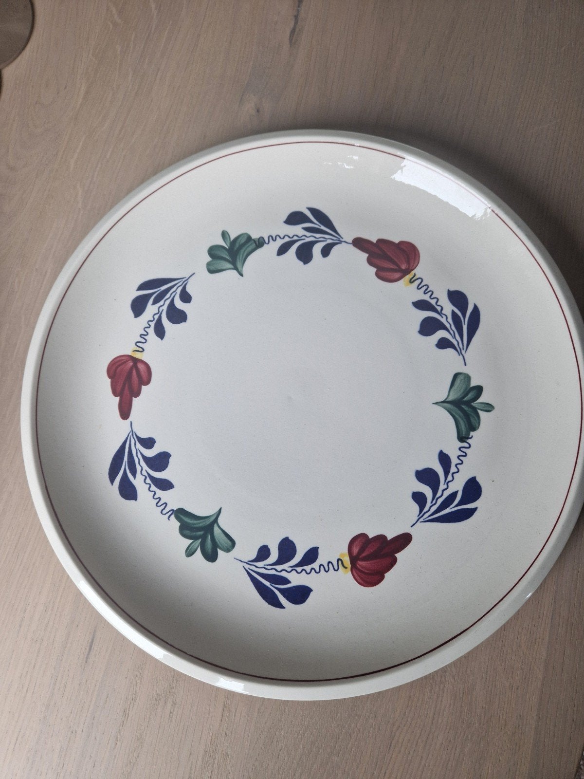 boerenbont gebak serveerschaal, Ophalen of Verzenden, Zo goed als nieuw, Aardewerk, Schaal of Schalen