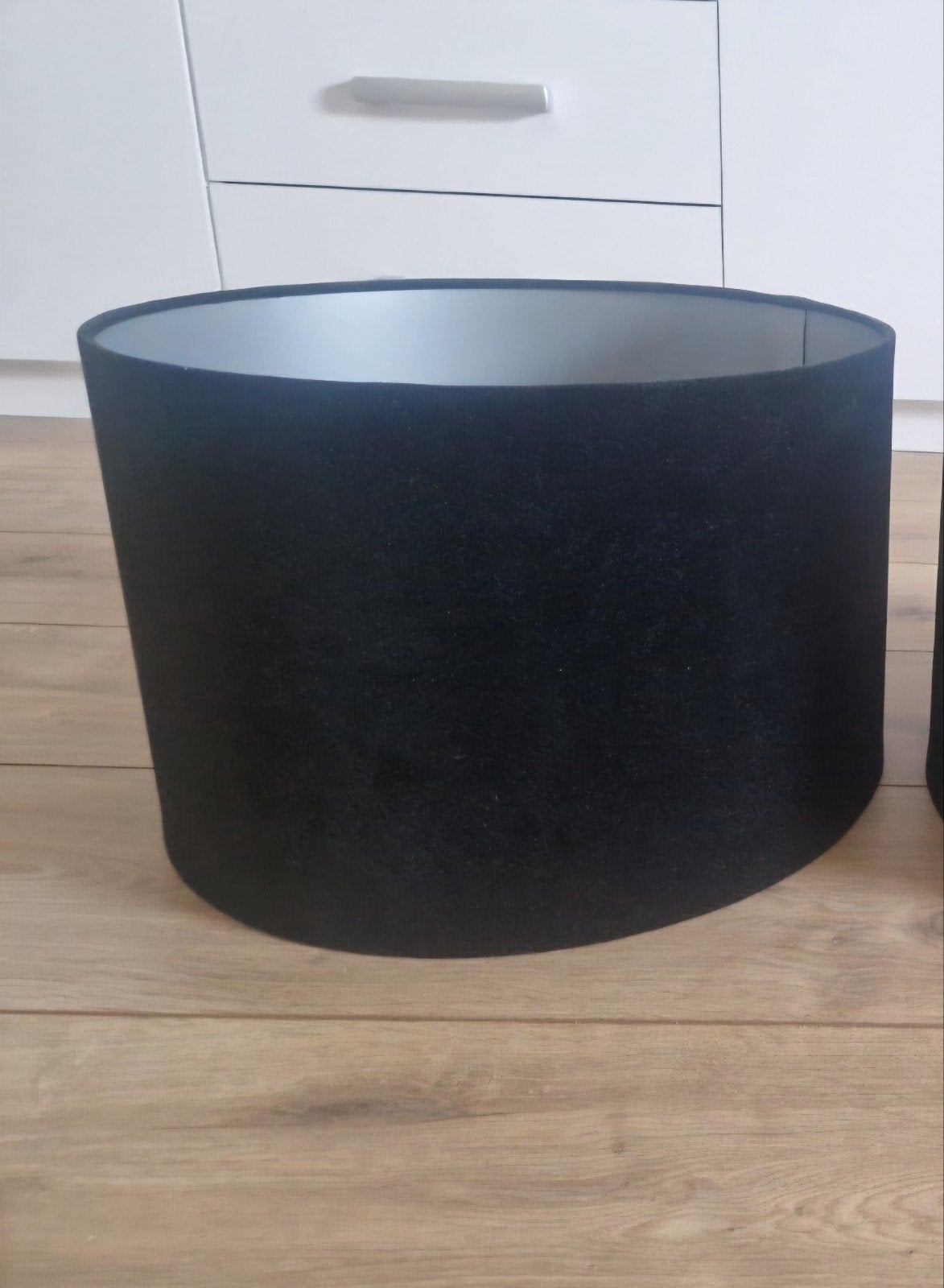 Mooie Zwarte Velours Lampenkap - Diameter 35cm, Ophalen, Zwart, Rond, Zo goed als nieuw