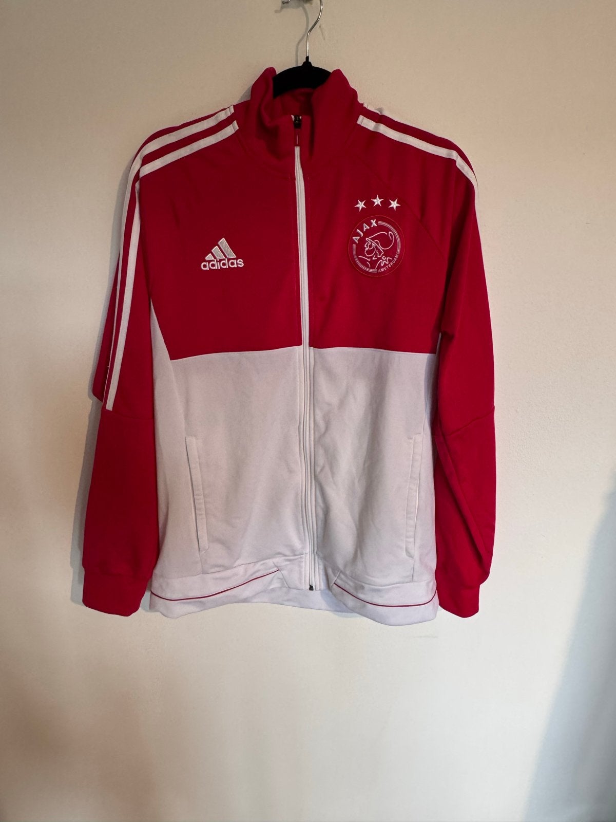 Adidas Ajax Trainingspak Rood/Wit Maat L, Maat L, Ophalen of Verzenden, Gebruikt, Trainingspak