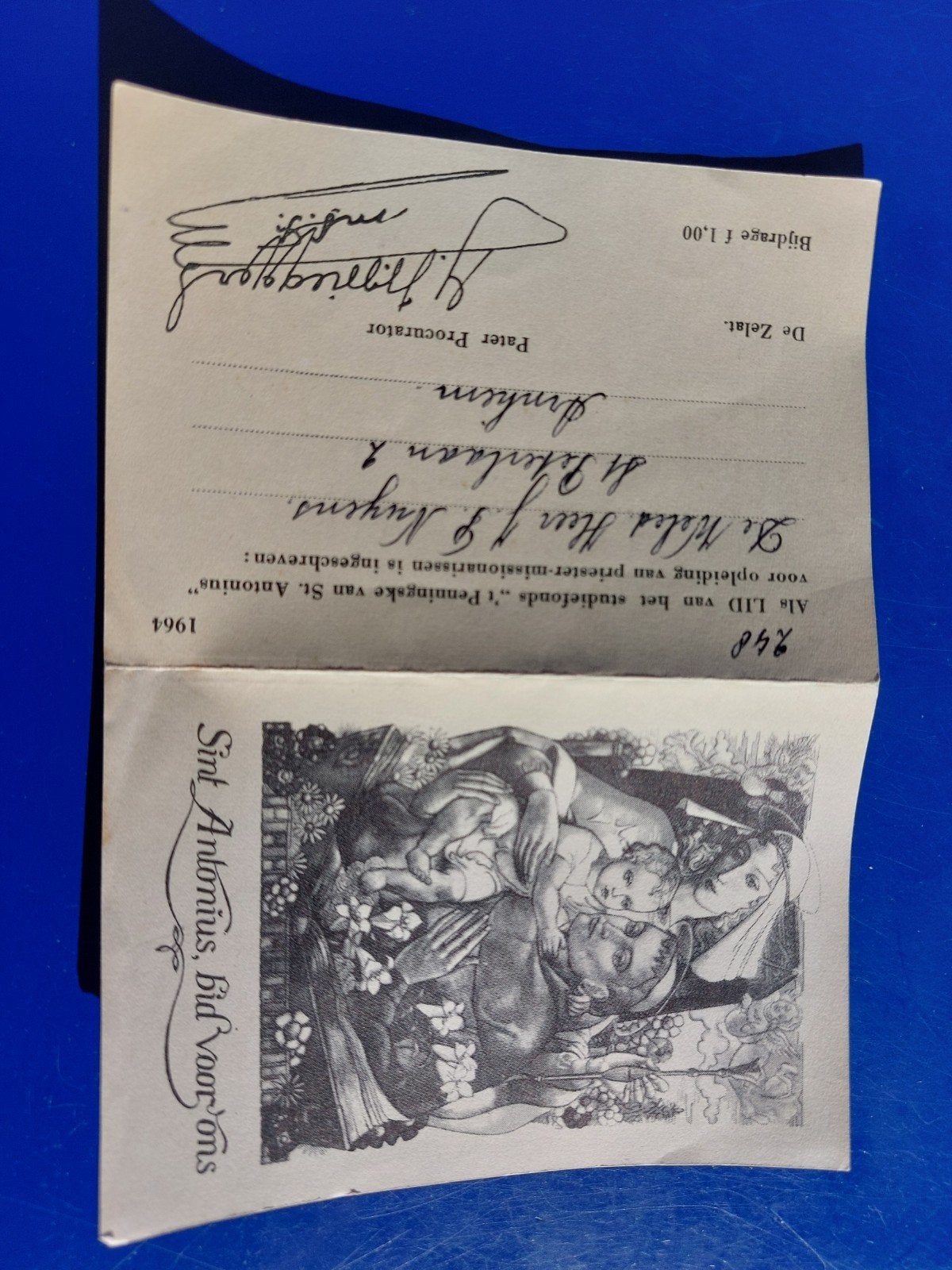 Sint Antonius Bid voor ons - Gebedskaart 1964, Ophalen of Verzenden, Gebruikt, Kaart of Prent, Christendom | Katholiek