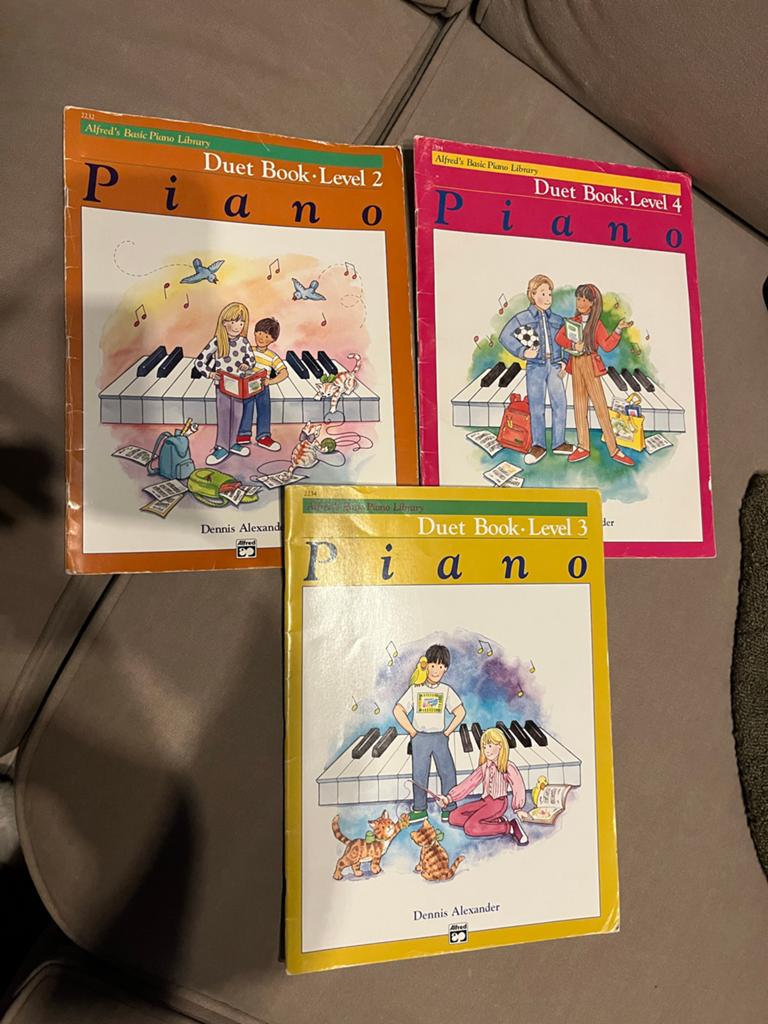 Alfred's Basic Piano Library Duet Boeken - Niveaus 2, 3, 4, Gebruikt, Klassiek, Les of Cursus, Ophalen of Verzenden