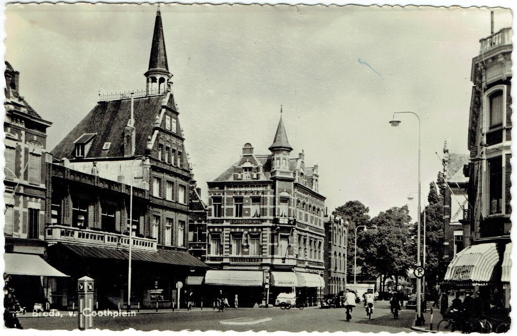 Ansichtkaart Breda Van Coothplein, Verzenden, 1940 tot 1960, Gelopen, Noord-Brabant