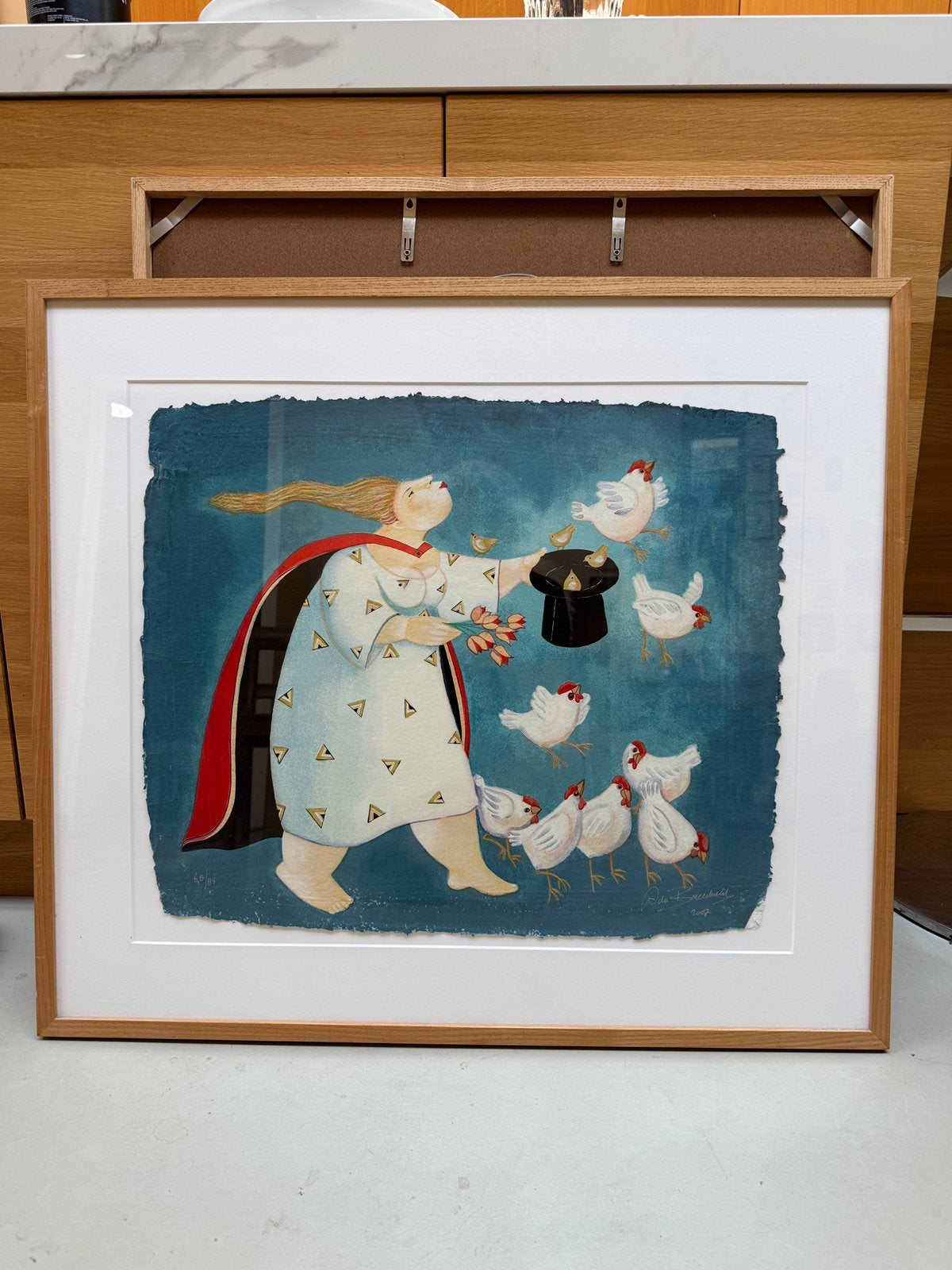 Zeefdruk Ada Breedveld ‘goochelaar 68/85 80 x 70 cm, Zeefdruk, Gelimiteerde oplage, Ophalen, Personages en Fantasiefiguren