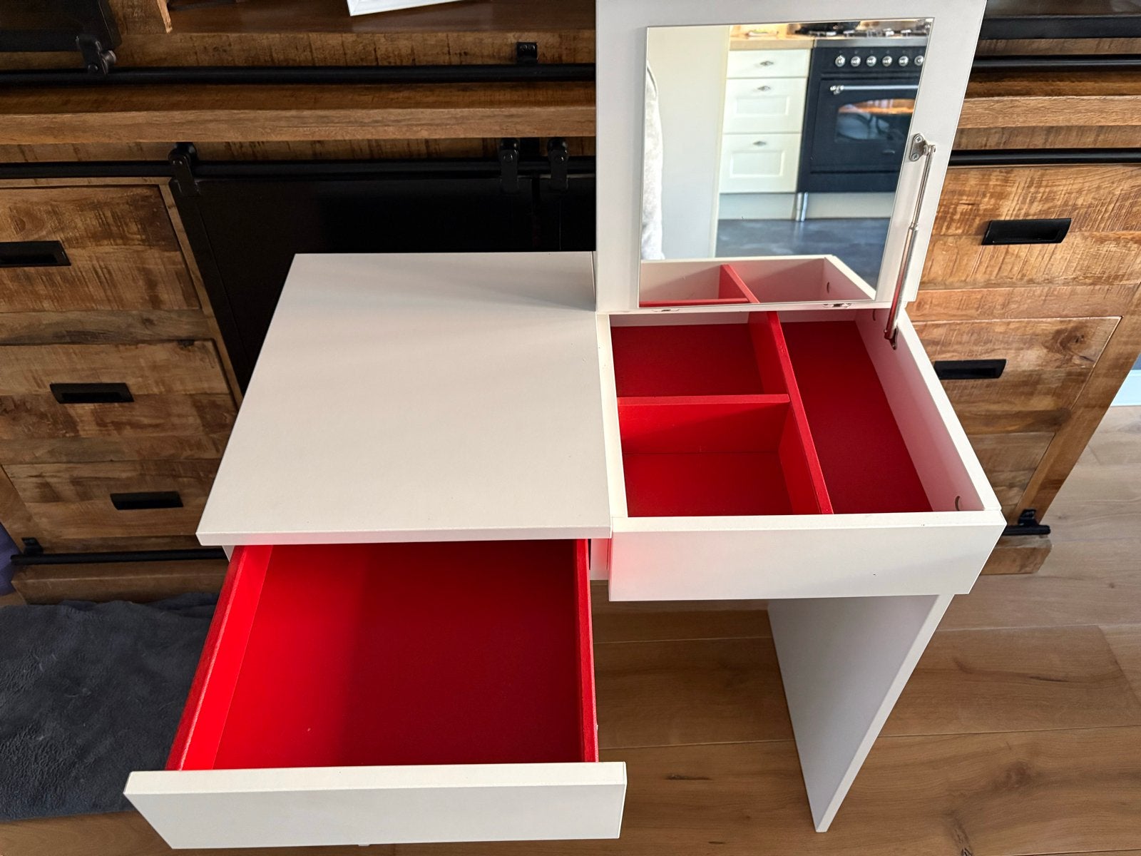 Kaptafel met spiegel en lade - Gratis af te halen