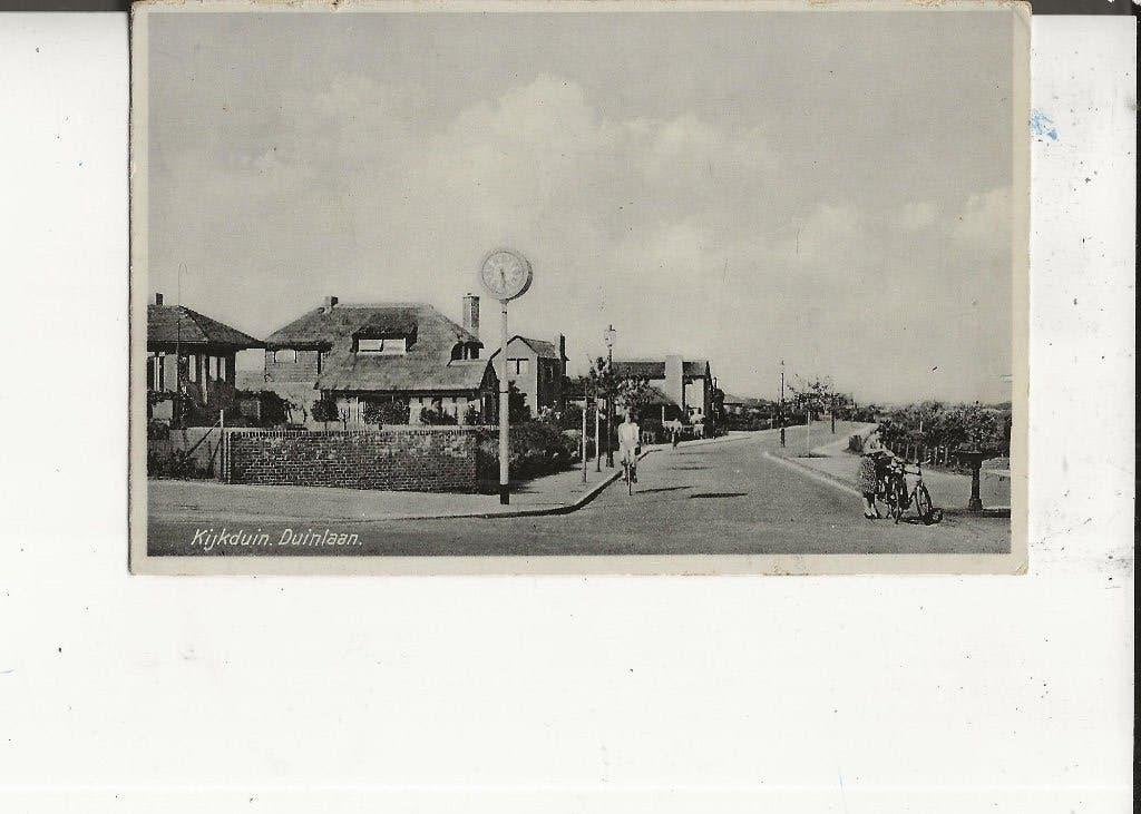 Kijkduin Duinlaan met stadsklok 11-8-1936, Ophalen of Verzenden, 1920 tot 1940, Gelopen, Zuid-Holland