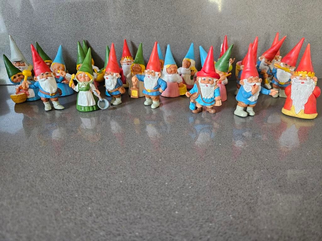 26 stuksDavid de Kabouter serie figuurtjes - Rien Poortvliet, Ophalen of Verzenden, Gebruikt