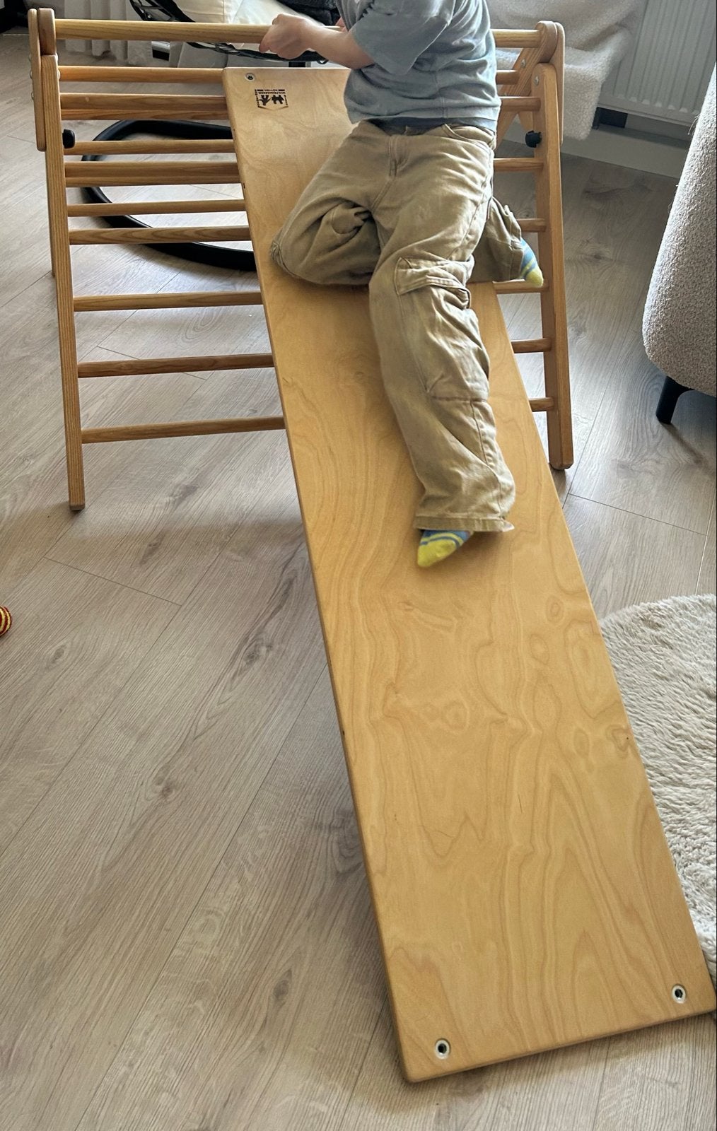 Houten Klimrek met Glijbaan/Klimplank voor Kinderen, Ophalen, Zo goed als nieuw, Glijbaan, Aanbouwonderdeel