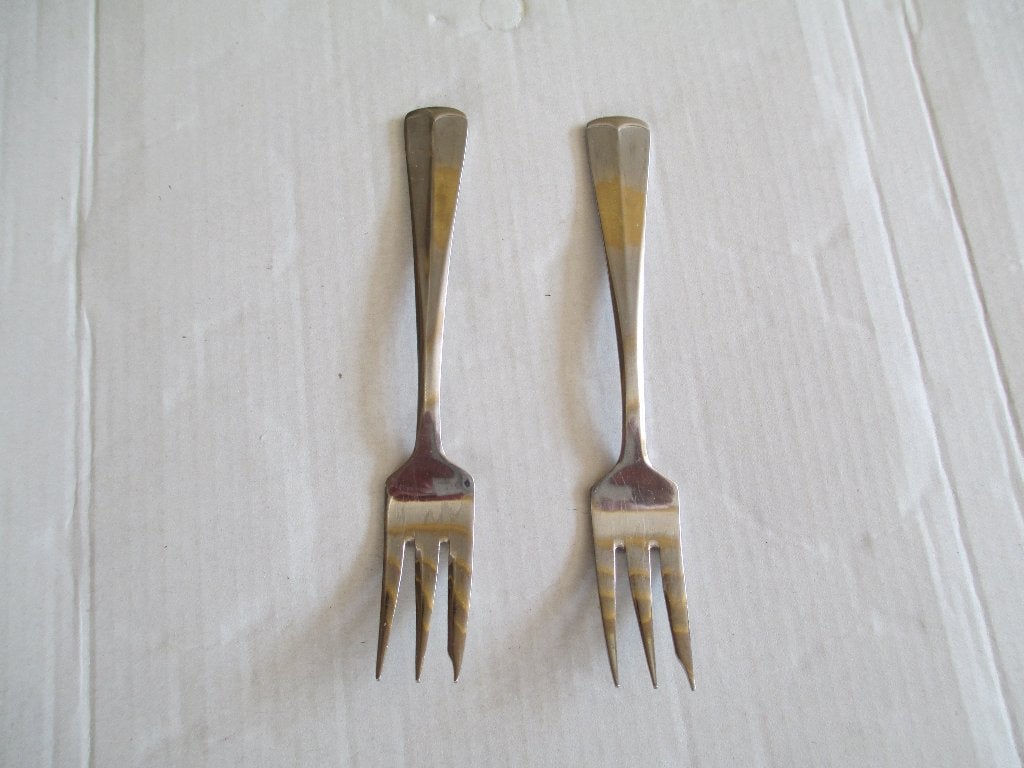 2 sola vorkjes haags lofje, Ophalen of Verzenden, Gebruikt, Rvs of Chroom