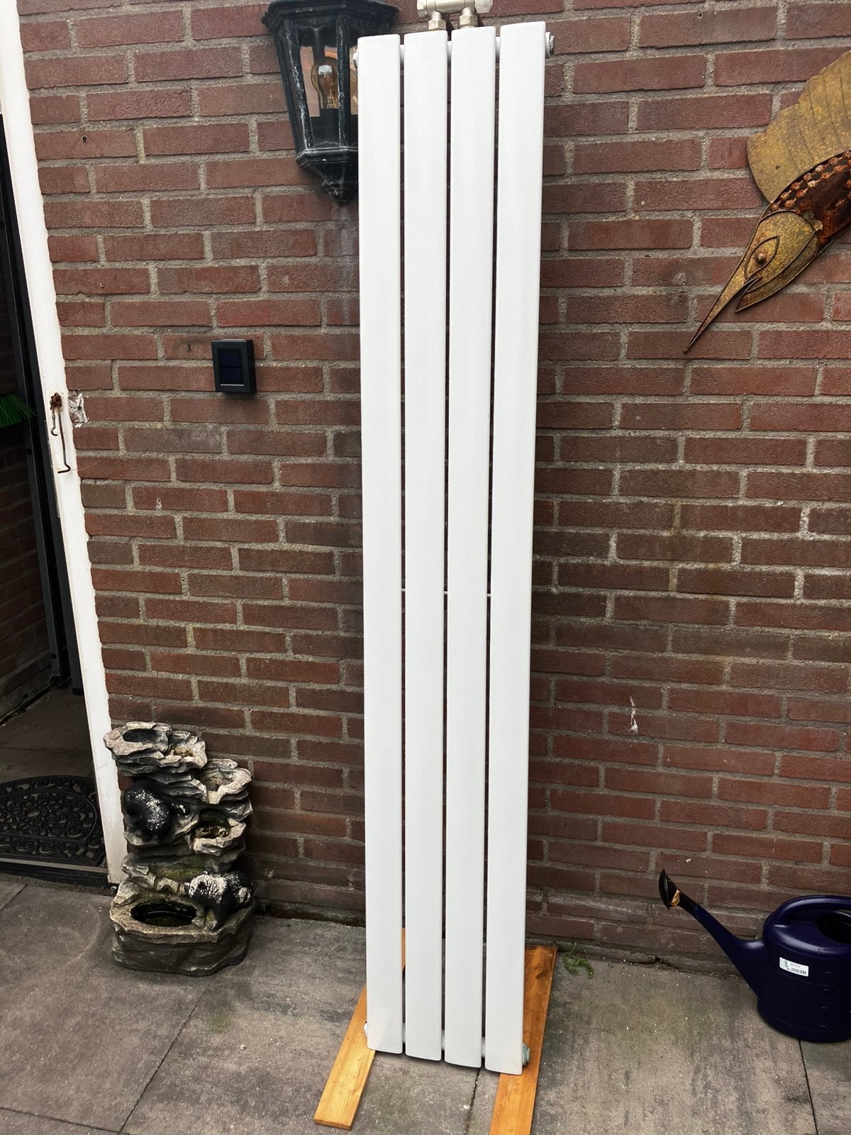Verticale Designradiator (180x32 cm) + Radiatorkraan, Doe-het-zelf en Verbouw, Ophalen, 500 tot 800 watt, Radiator, Minder dan 60 cm