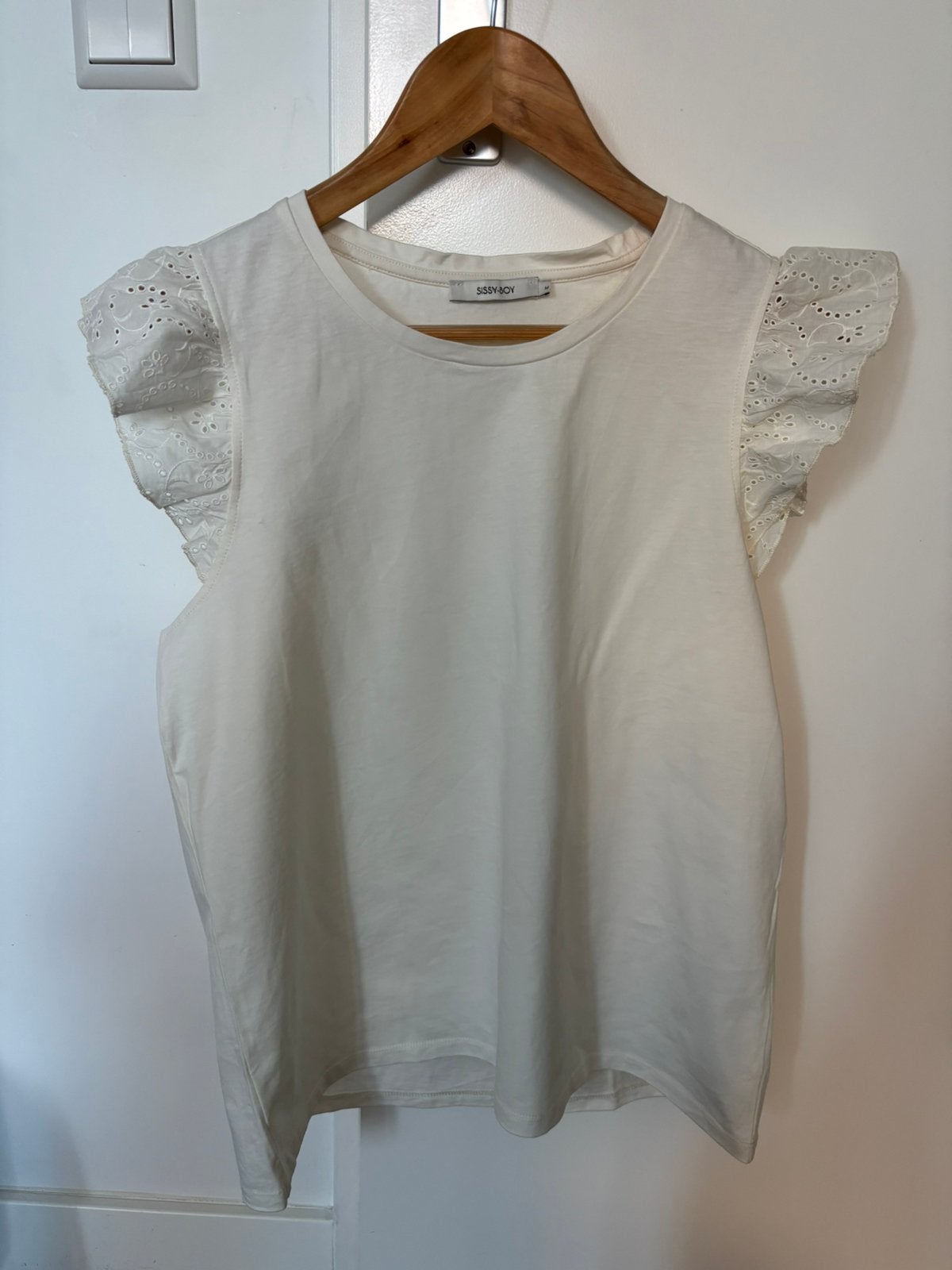 Wit shirt, broderie mouw, Sissyboy, maat M, Kleding | Dames, Wit, Nieuw, Korte mouw, Ophalen
