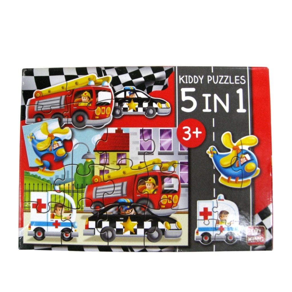5 in 1 Kinderpuzzels - Hulpdiensten, Zo goed als nieuw, Westzijde 182 1506EK Zaandam, King Puzzels, 2 tot 4 jaar