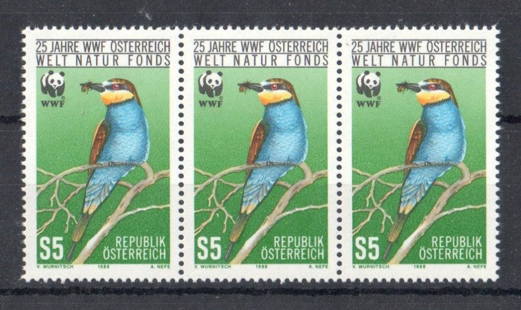 WWF set postzegels v/d Europese Bijeneter - set van 3, Ophalen of Verzenden, Postfris, Dier of Natuur