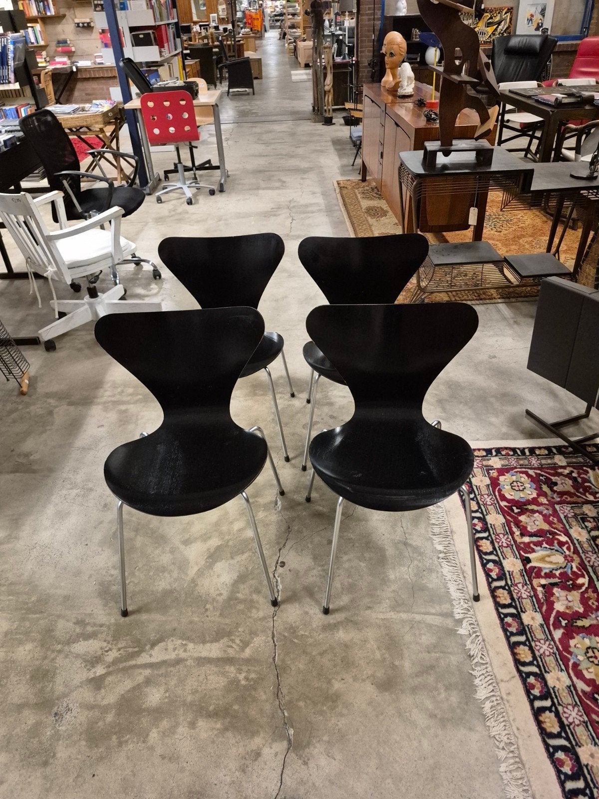 Arne Jacobsen Fritz Hansen butterfly Deens design 1971, Ophalen, Gebruikt, Zwart, Fritz Hansen