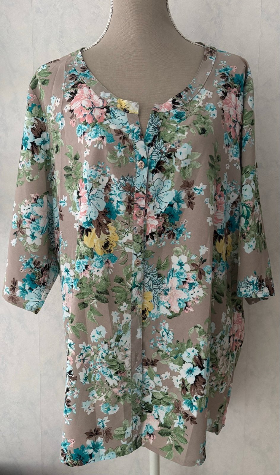 Trend One Bloemenprint Blouse Maat 48, Kleding | Dames, Blouses en Tunieken, Ophalen of Verzenden, Zo goed als nieuw, Maat 46/48 (XL) of groter