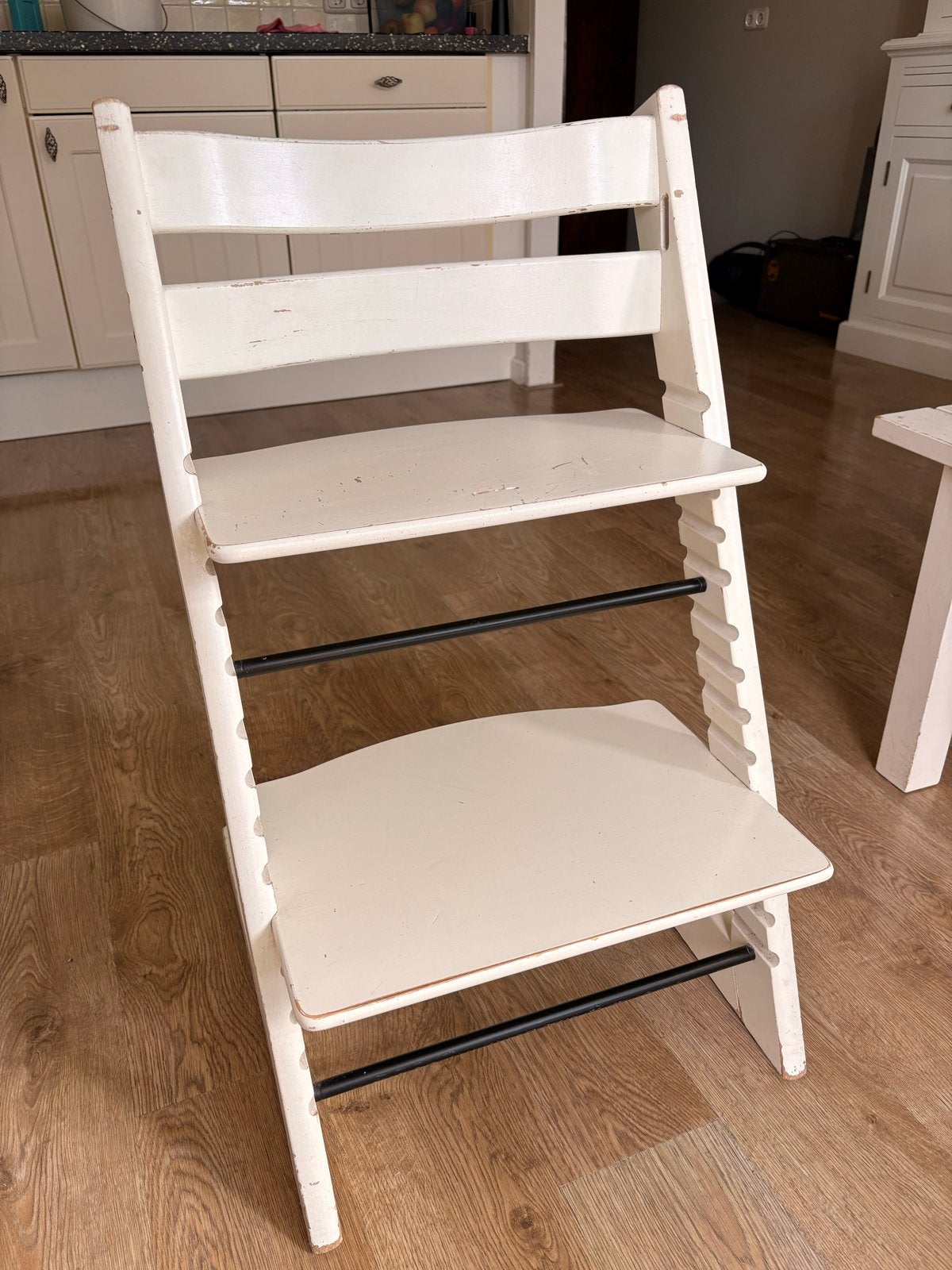 Stokke Trip Trap stoel - Wit, Kinderen en Baby's, Ophalen, Gebruikt, Meegroeistoel, Aanschuifbaar