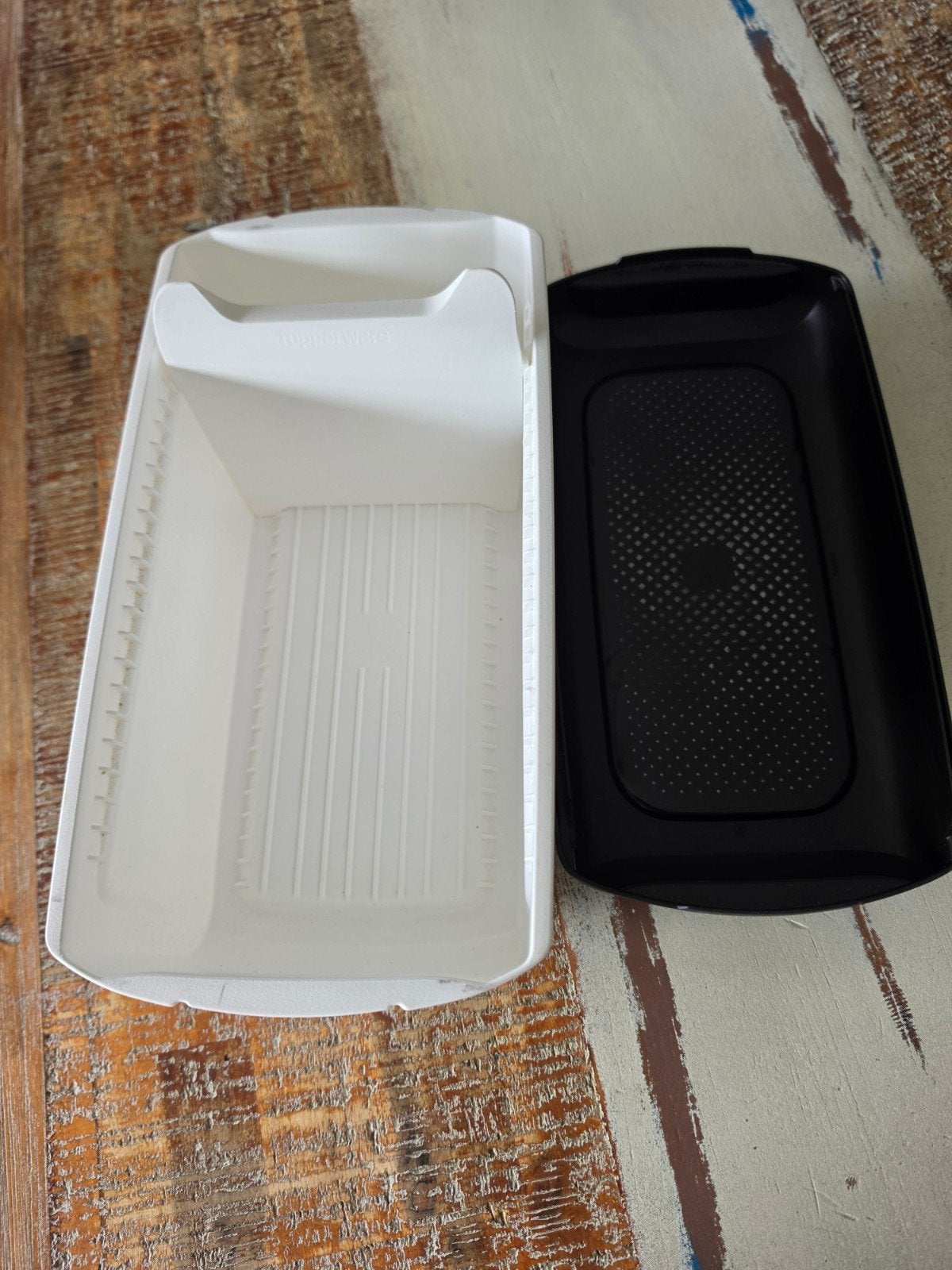 Tupperware Brooddoos Wit/Zwart - Vershoudbox, Gebruikt, Wit, Ophalen of Verzenden, Bewaardoos