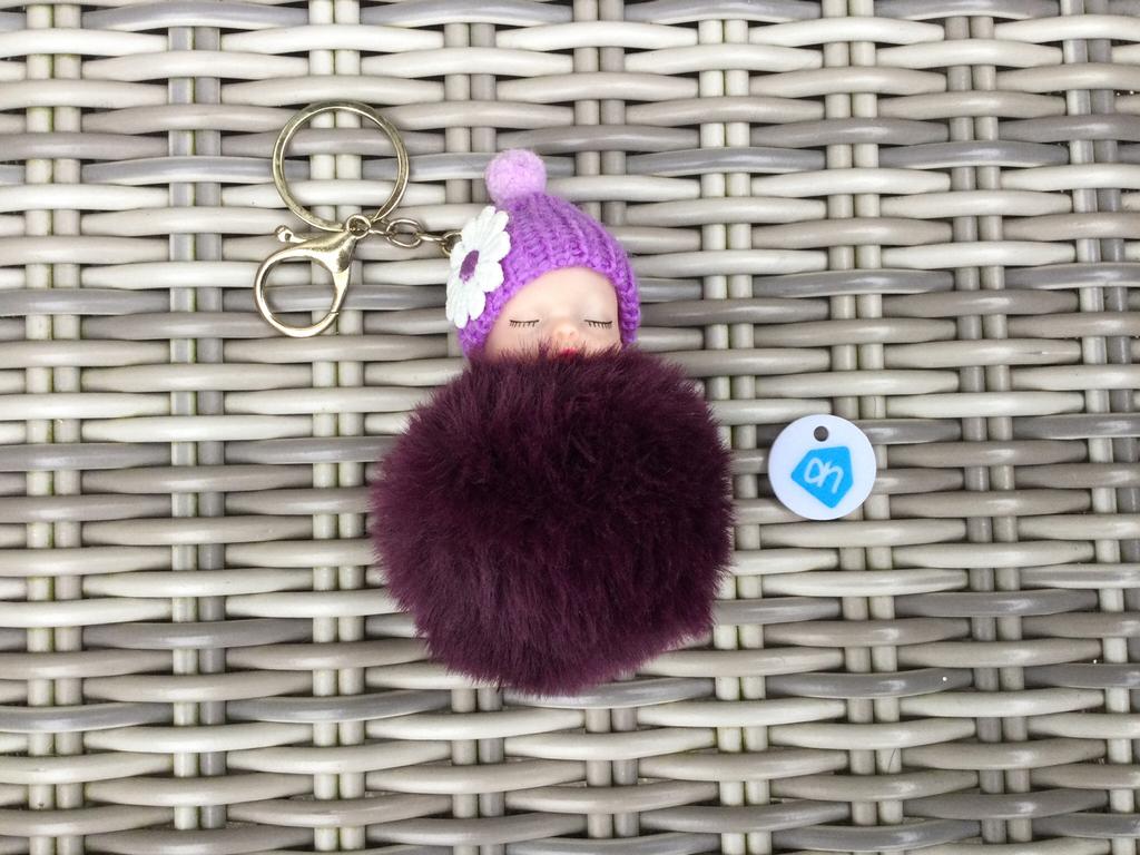 Tashanger sleutelhanger paars poppetje nieuw, Ophalen of Verzenden, Zo goed als nieuw, Knuffel of Figuurtje