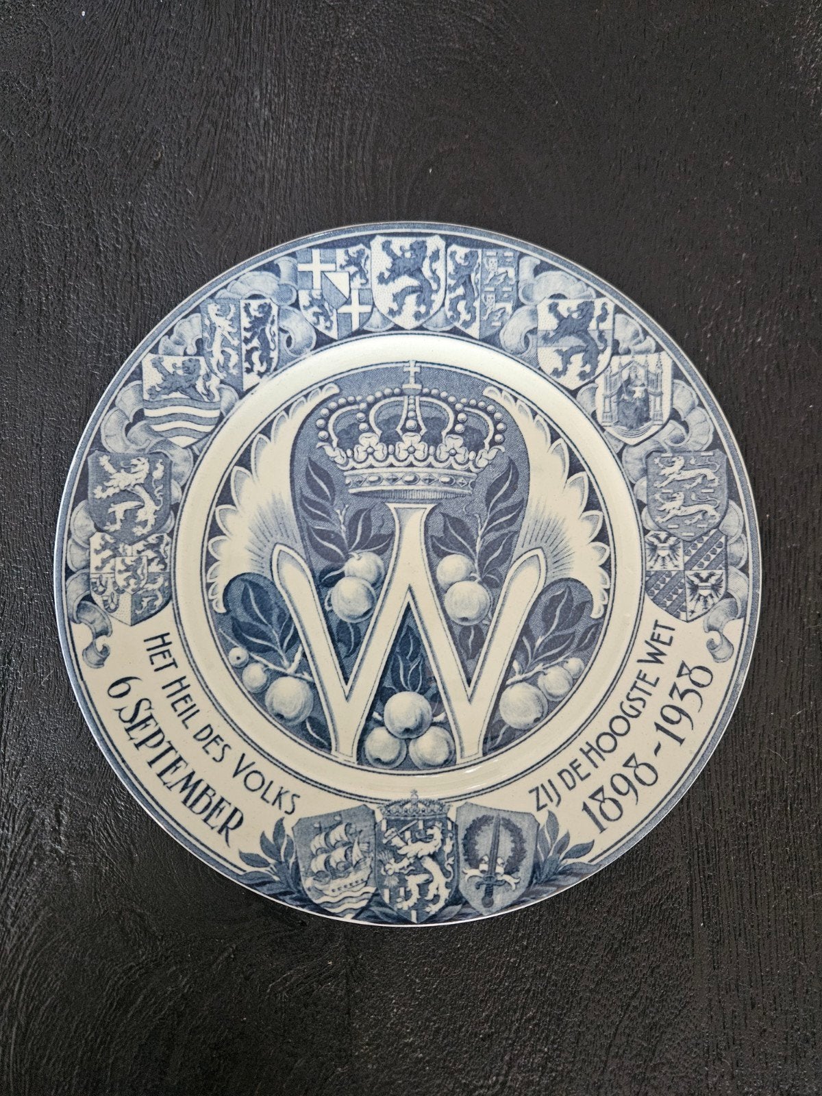 Delftsblauw herdenkingsbord 1938, Ophalen of Verzenden