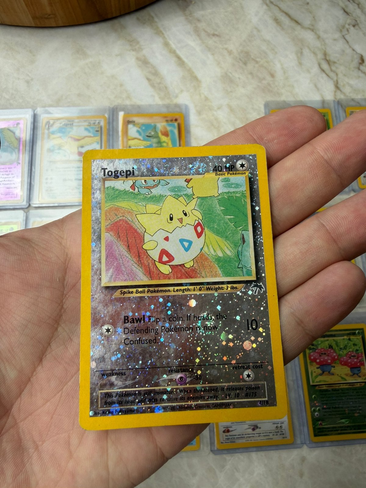 Pokemon togepi 4 southern island, Ophalen of Verzenden, Gebruikt, Losse kaart, Foil