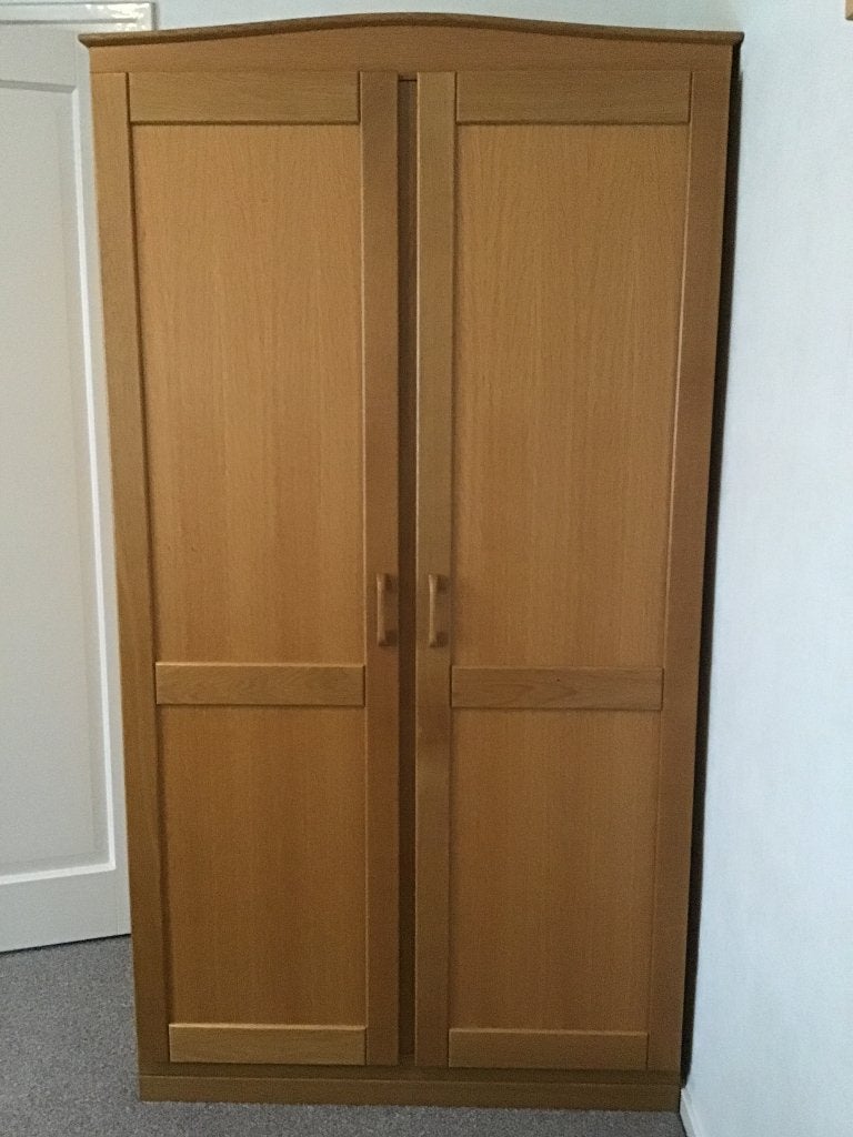 Kledingkast blank eiken, Ophalen, Met plank(en), Eikenhout, 50 tot 100 cm