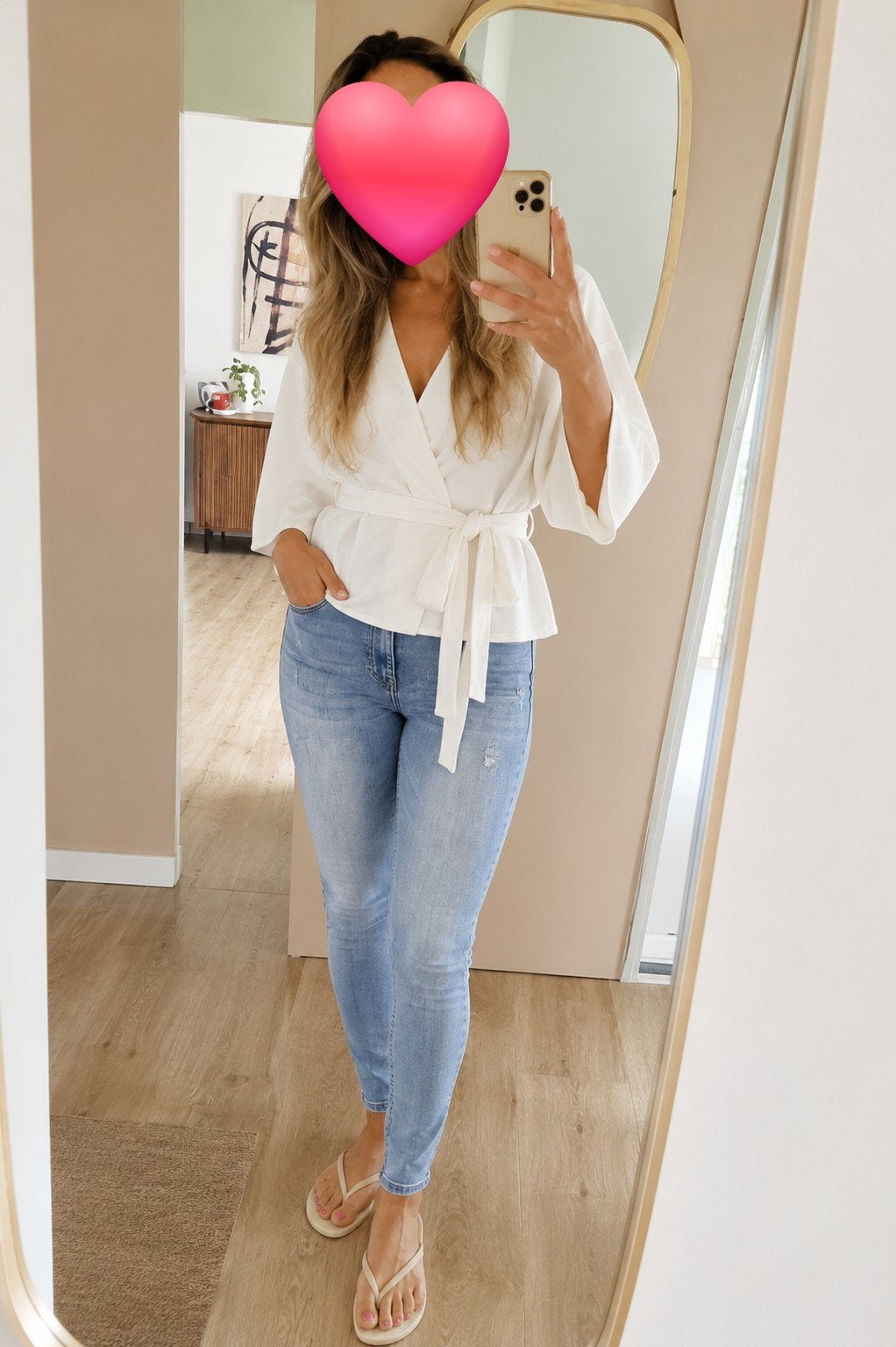 Stijlvolle set: Bershka skinny jeans & Shein wikkeljasje, Bershka, Shein, Wit, Nieuw, Ophalen of Verzenden