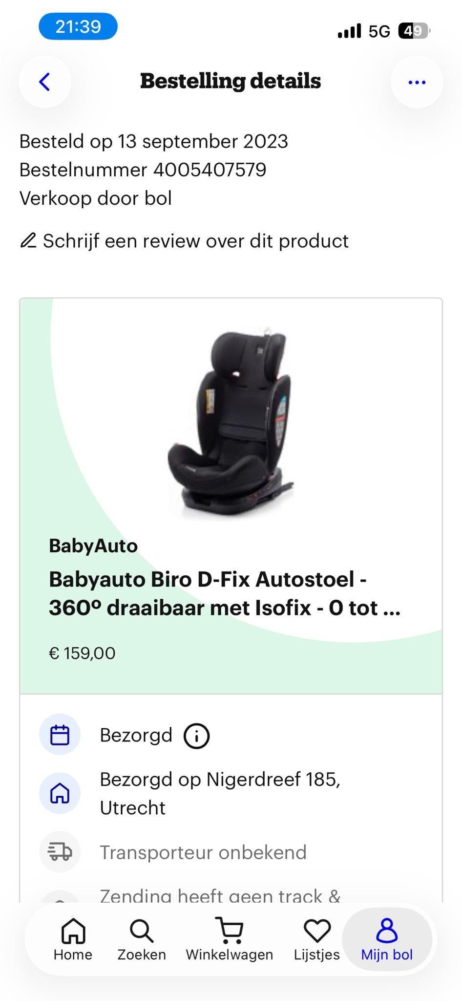 Babyauto Biro D-Fix Autostoel - 360 draaibaar met Isofix, Overige merken, 0 t/m 18 kg, Ophalen of Verzenden, Zo goed als nieuw