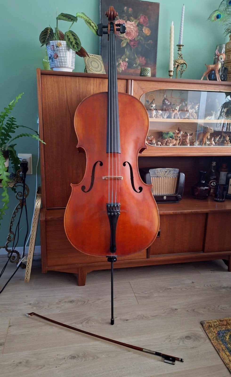 Duitse Cello, Muziek en Instrumenten, Strijkinstrumenten | Cello's, Ophalen, Gebruikt, 4/4-cello, Met koffer
