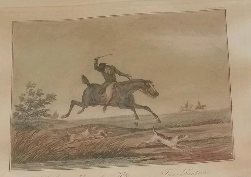 CHASSE AU RENARD CARLE VERNET FOX HUNTERS N5 GRAVURE 1838, Antiek en Kunst, Ophalen of Verzenden