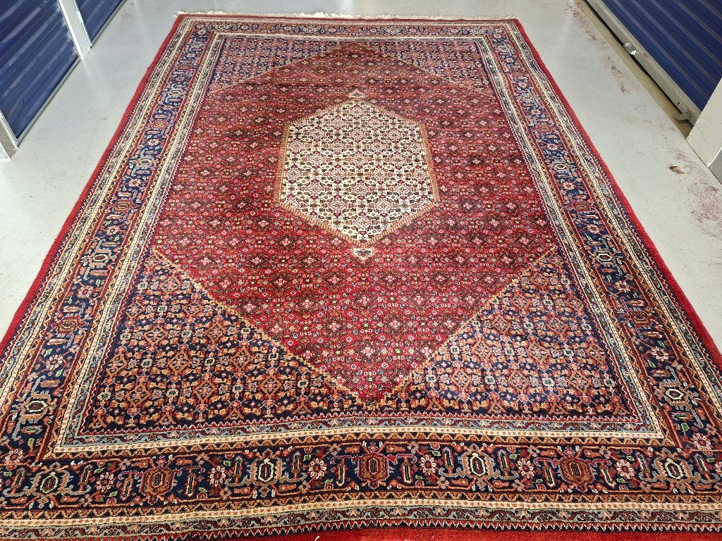 Perzisch Oosters handgeknoopt tapijt Bidjar 3.50 x 2.52 cm, Ophalen, Perzisch Oosters Bidjar, 200 cm of meer, Geel