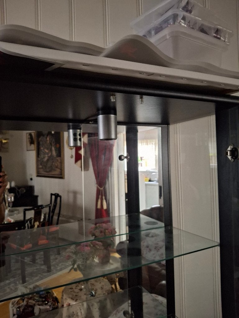 Glazen vitrinekast met verlichting - Zwart, Huis en Inrichting, Gebruikt, Glas, Modern, 150 tot 200 cm