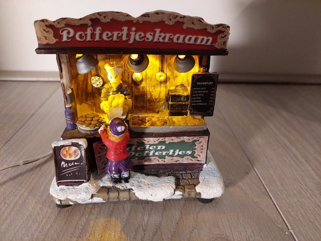 Kerstdorp: poffertjeskraam & gele bus, Ophalen, Zo goed als nieuw