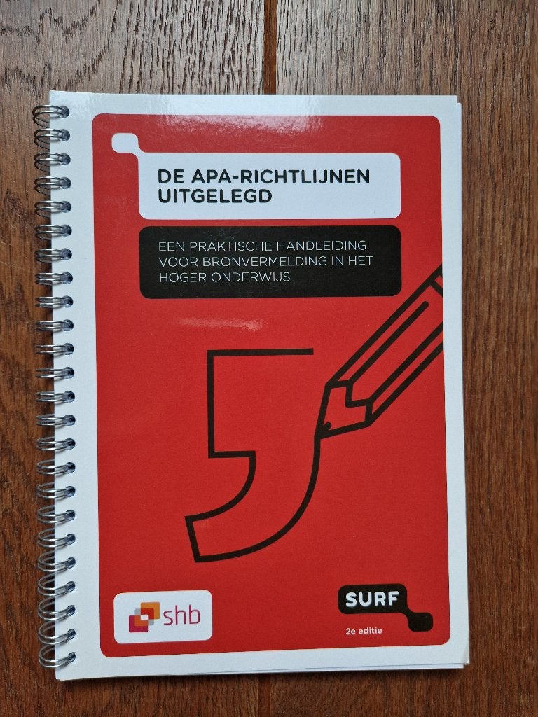 Boekje De APA richtlijnen uitgelegd, Ophalen of Verzenden, Beta, Zo goed als nieuw, HBO