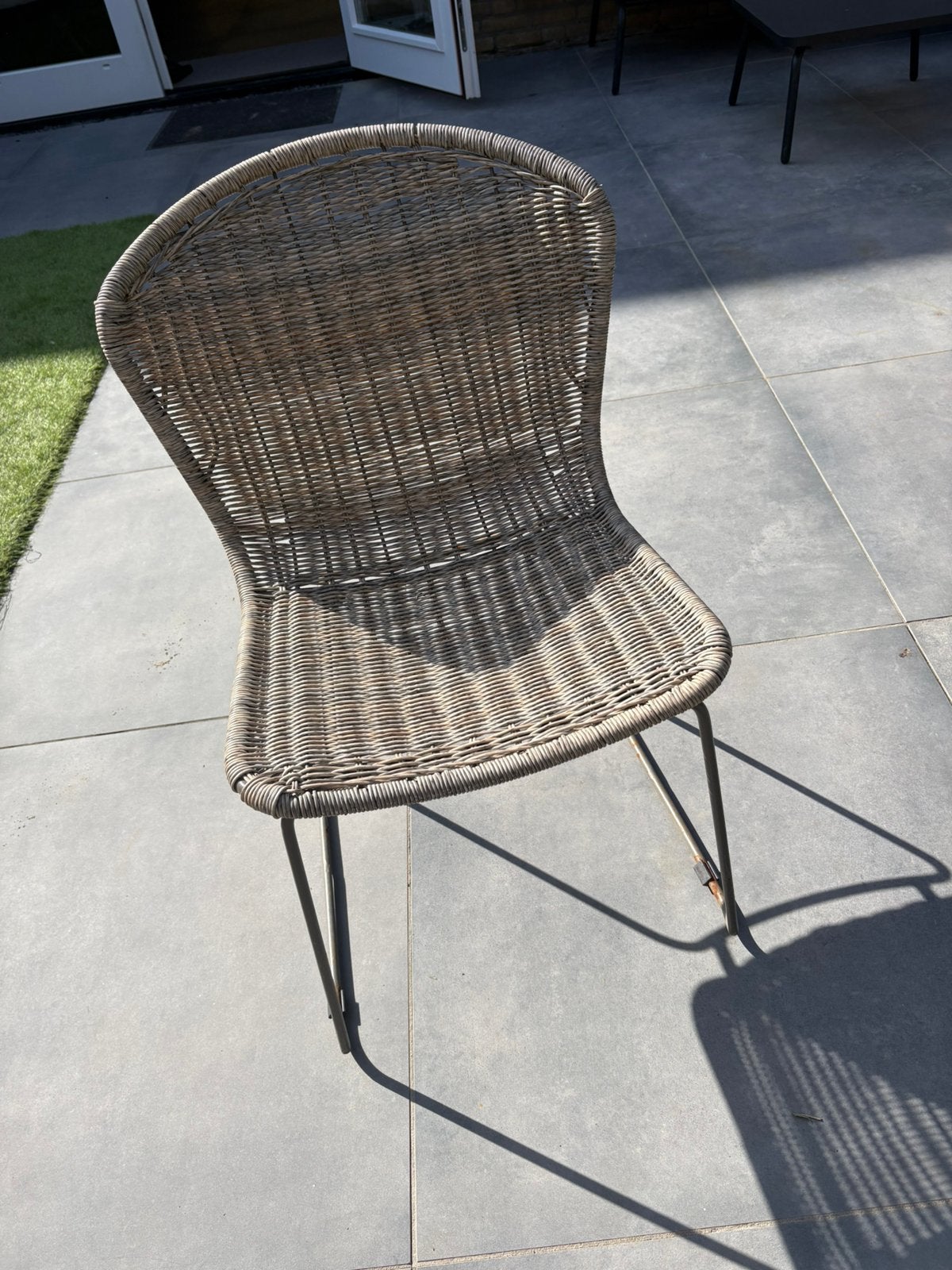 6 leuke rieten stoelen, Ophalen, Gebruikt, Bruin, Riet of Rotan