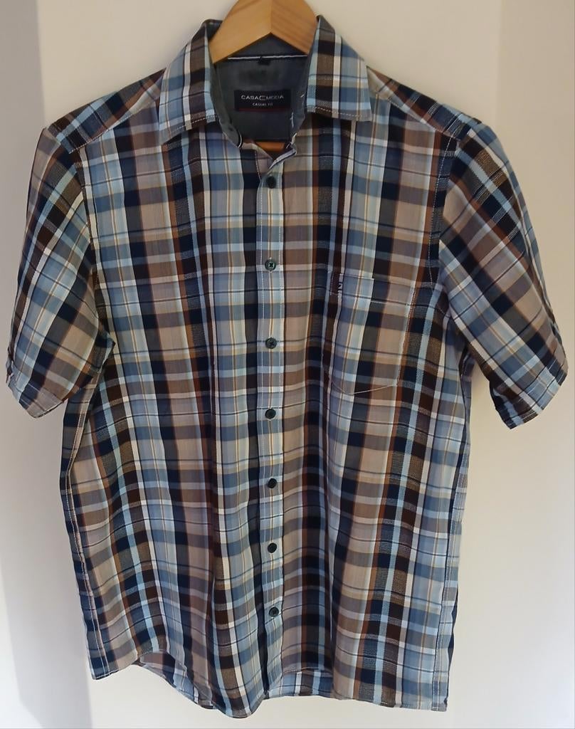 Casa Moda geruit overhemd, 100% katoen, goede staat, Kleding | Heren, Overhemden, Blauw, Ophalen of Verzenden, Overige halswijdtes