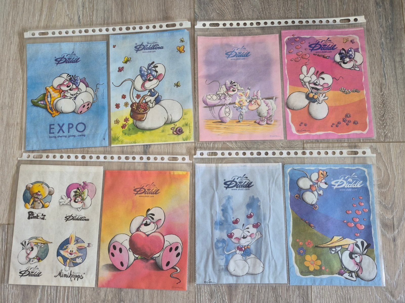 8x Diddl zakjes A5 formaat, Verzamelen, Diddl, Ophalen of Verzenden, Verschillende figuren, Gebruikt, Tas, Koffer of Zak