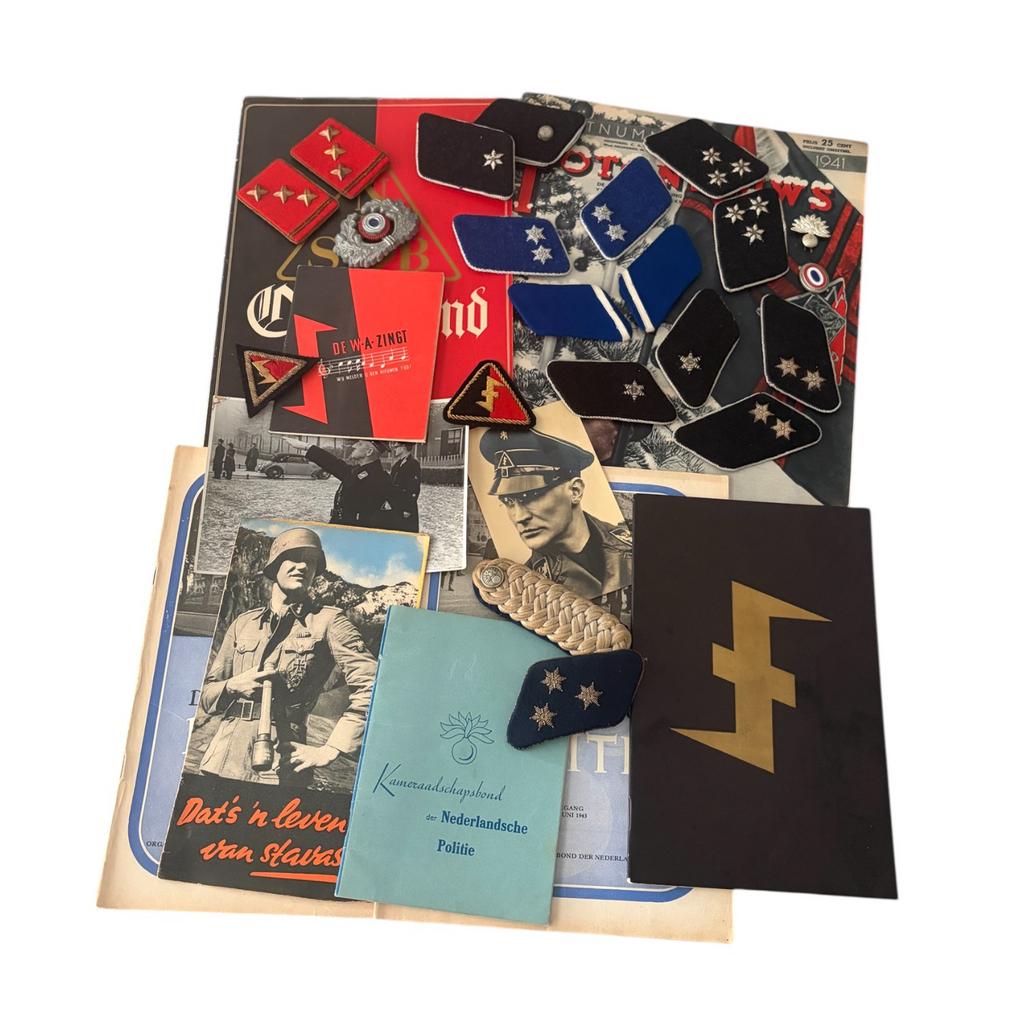 Origineel collaboratie lot, Verzamelen, Militaria | Tweede Wereldoorlog, Ophalen of Verzenden, Nederland, Embleem of Badge