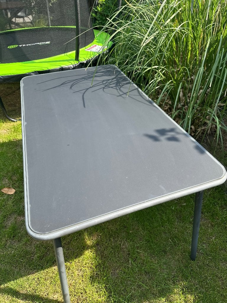 Buitentafel 4 personen, Ophalen, Zo goed als nieuw, Rechthoekig, Hout