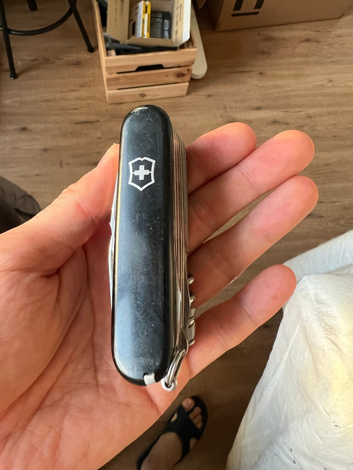 Victorinox Zwitsers zakmes - Zwart, Gebruikt, Hobby en Vrije tijd, Overige Hobby en Vrije tijd, Ophalen, Gebruikt