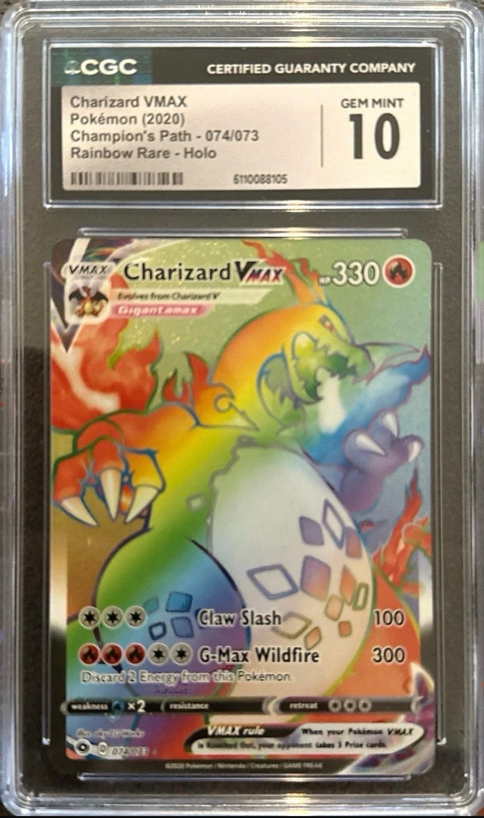 Charizard VMAX Rainbow Rare Holo CGC 10 Pokémon Kaart, Hobby en Vrije tijd, Verzamelkaartspellen | Pokémon, Ophalen of Verzenden
