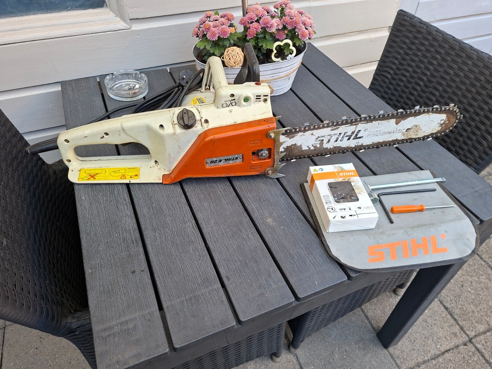 eletriese kettingzaag sthil, Ophalen, Benzine