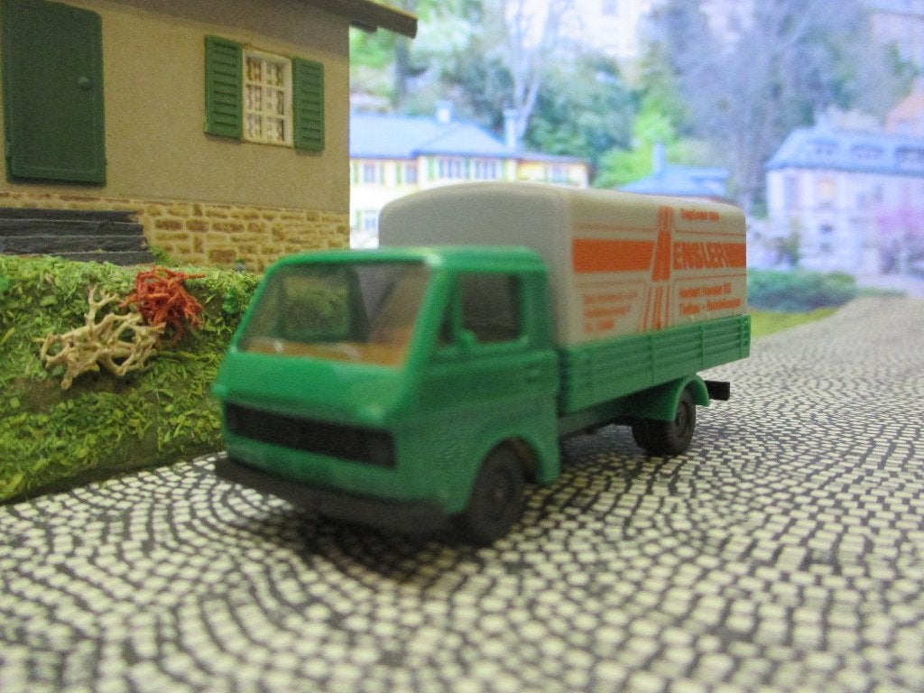 Volkswagen LT 28 met huif - Werbemodell Hensler KG Homburg, Ophalen of Verzenden, Zo goed als nieuw, Bus of Vrachtwagen, Rietze