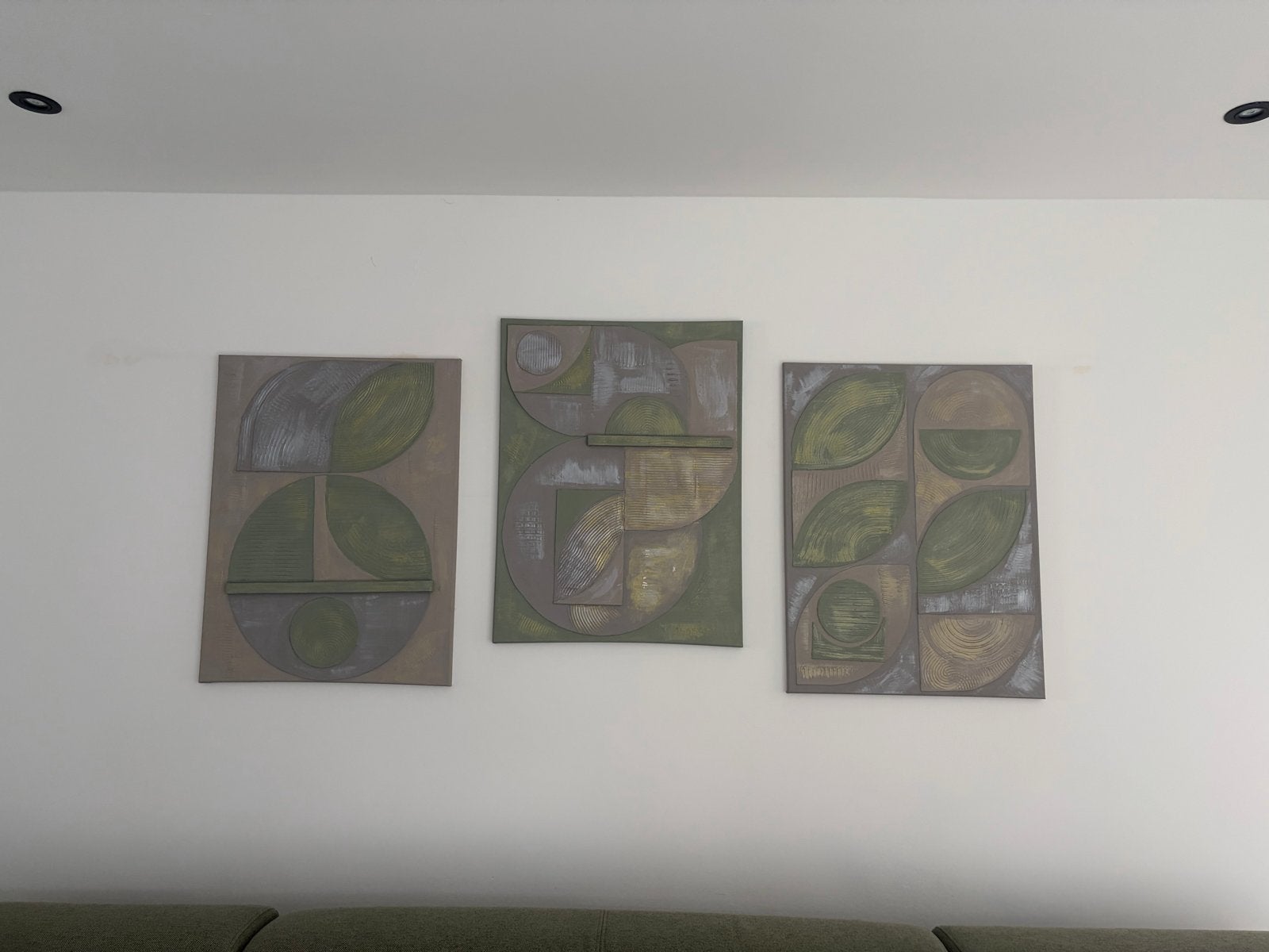 Unieke 3D Abstracte Canvas Schilderijen Set (Triptiek), Ophalen of Verzenden