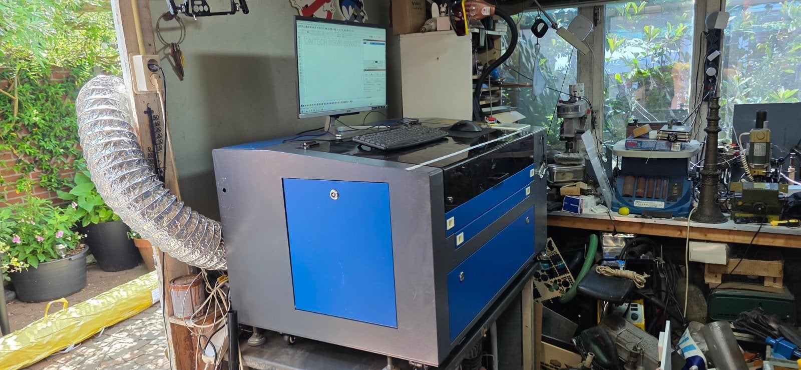 OMTech 60W CO₂ Lasergraveermachine (2021) + Vevor chiller, Ophalen, Gebruikt