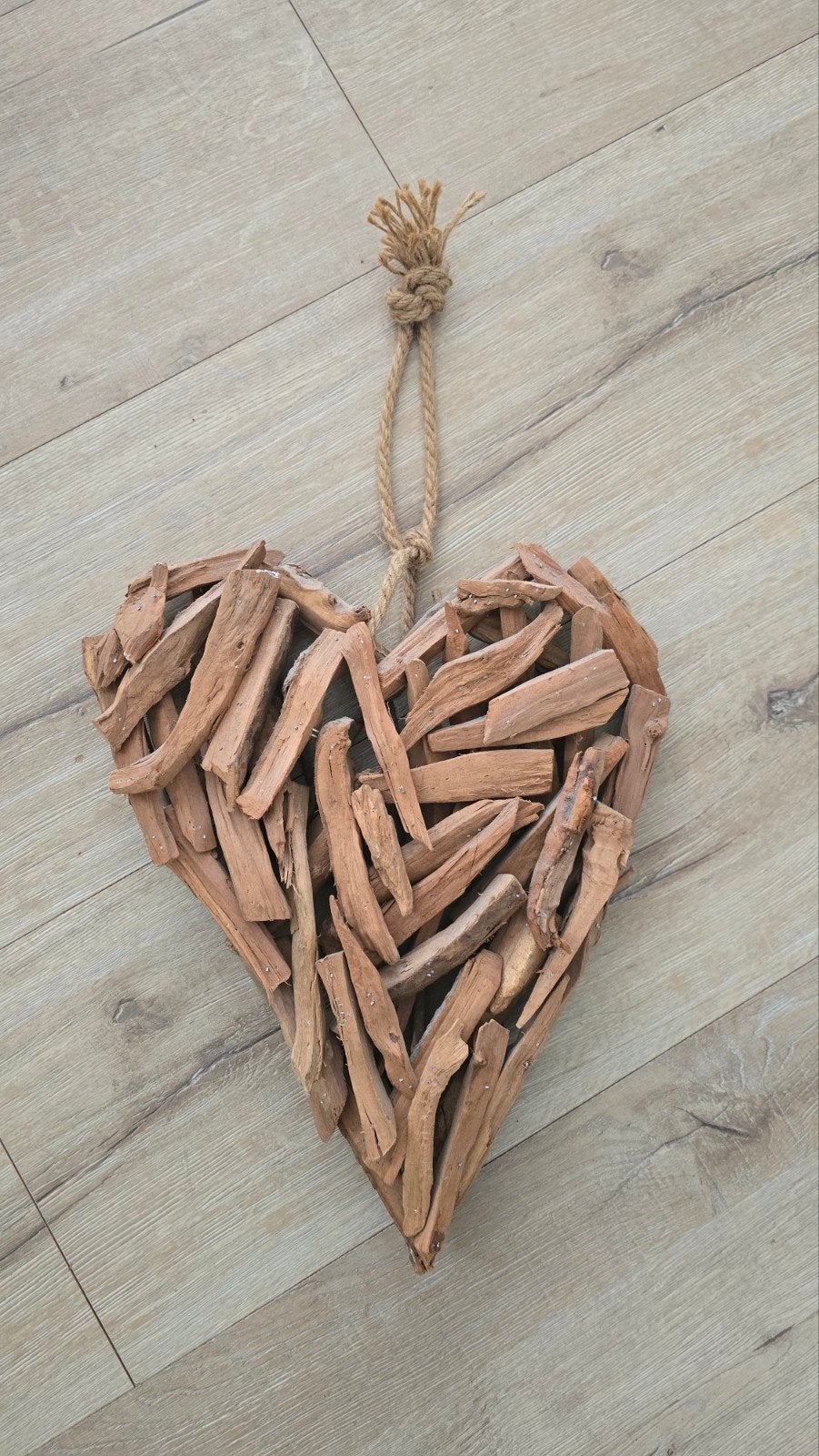 Decoratiehart van drijfhout - 33x40 cm, Hout, Gebruikt, Ophalen of Verzenden, Landelijk